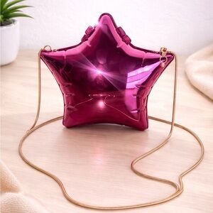 Metallic Fuchsia Star Mini Crossbody Bag - Women